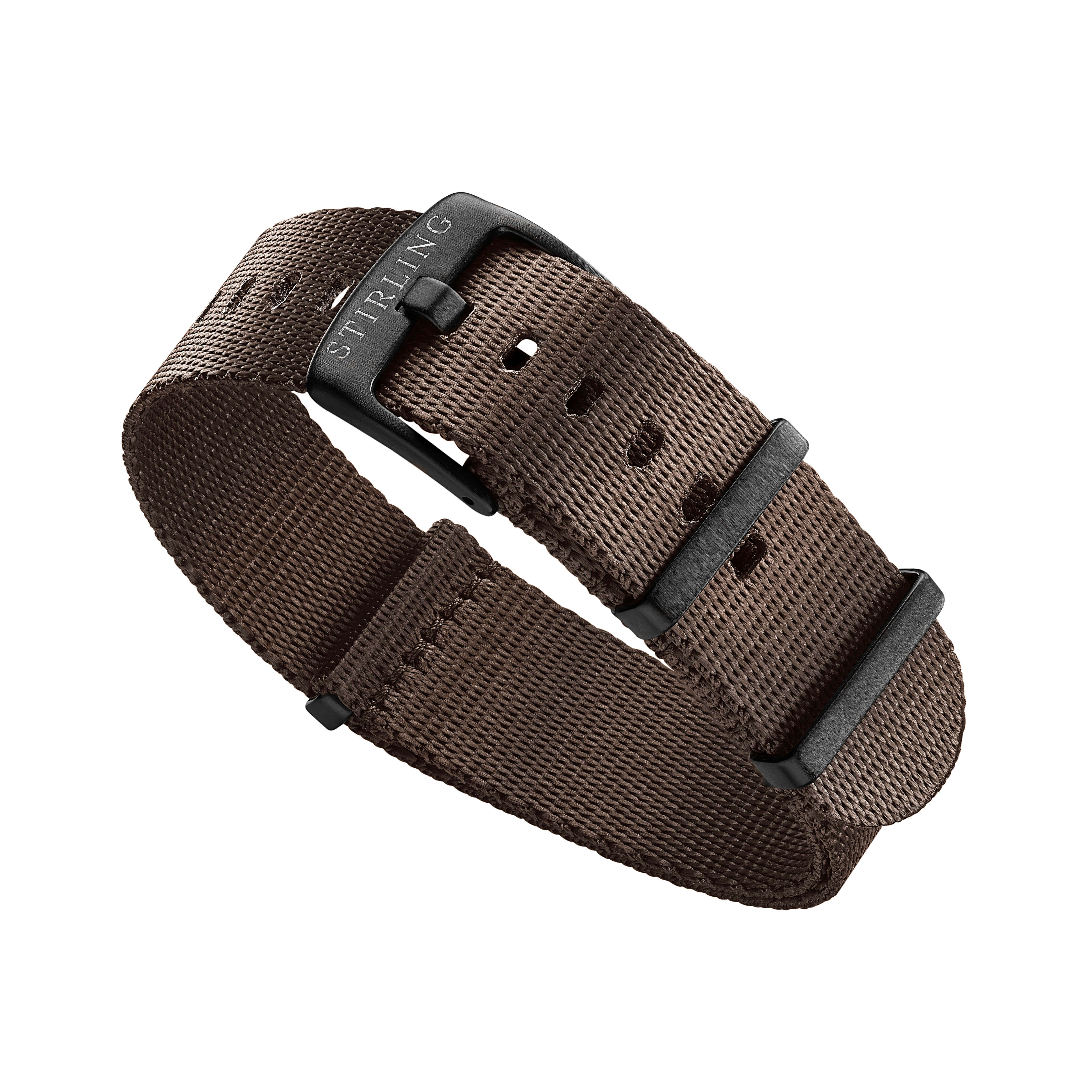 Brown Premium Military Strap With PVD Buckle & Keepers