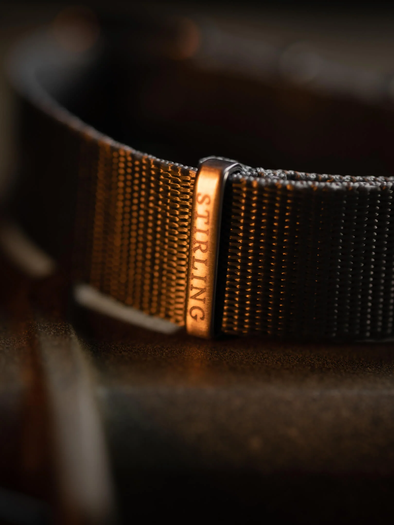 Grey Premium Military Strap With Brushed Buckle & Keepers - Image 3